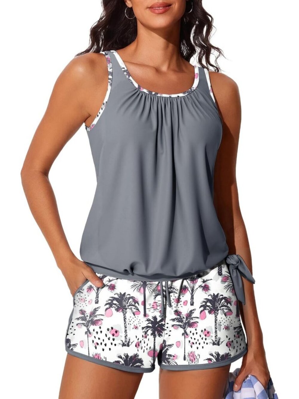 Stylish Women's Tankini Swimsuit Set with Shorts - Perfect for Summer 2026!